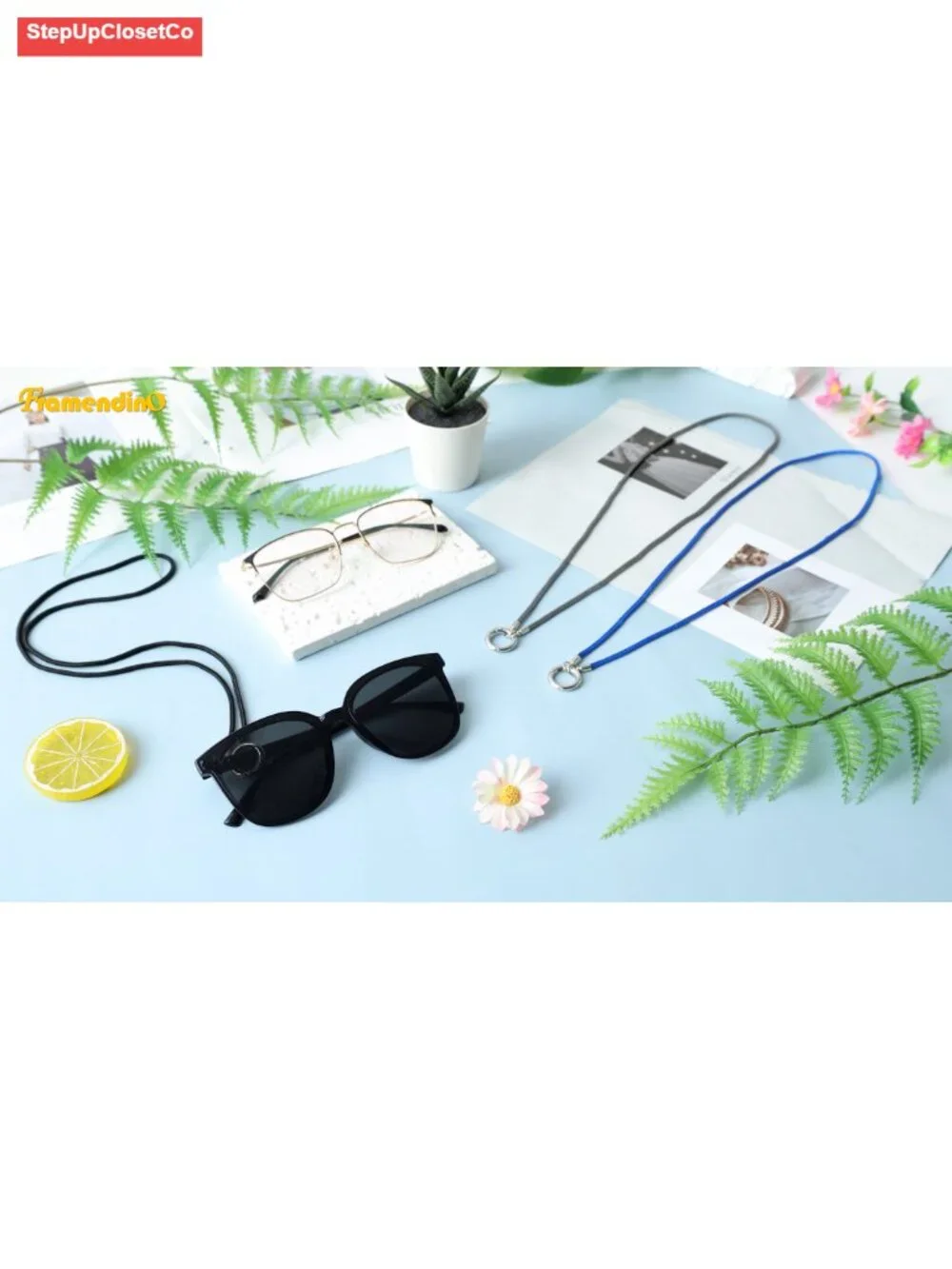 3 Pack Eyeglass Holder Necklace Glasses Strap Chain Stainless Steel Loop